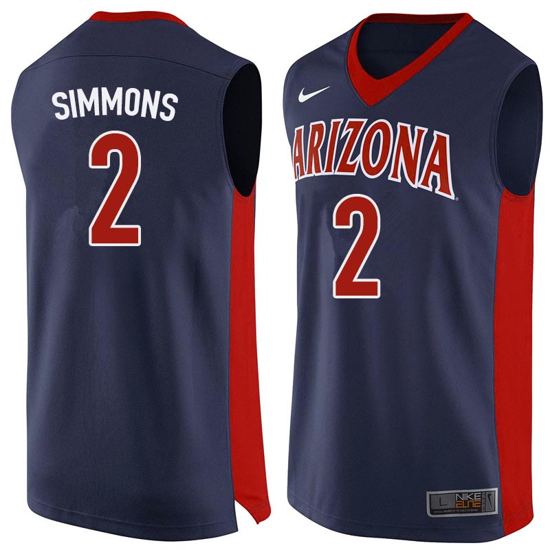 Men Arizona Wildcats #2 Kobi Simmons College Basketball Jerseys Sale-Navy